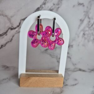 Paires de pampilles avec créoles rose girly