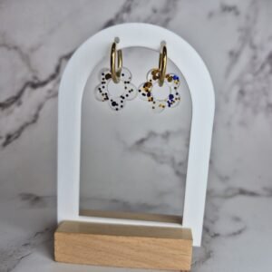 Paires de pampilles avec créoles transparent paillette