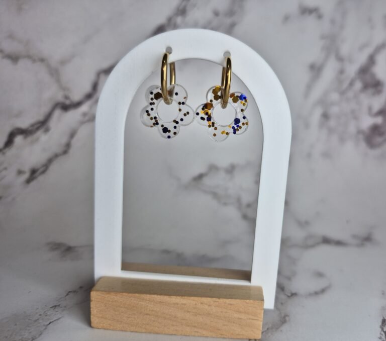 Paires de pampilles avec créoles transparent paillette