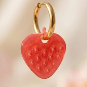 Collection Fraise – Pampilles interchangeables en résine époxy