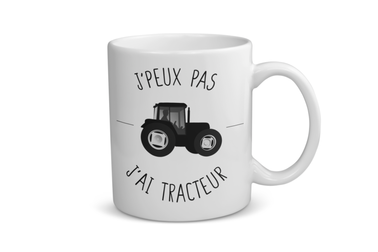 Mug céramique | J&rsquo;peux pas j&rsquo;ai tracteur