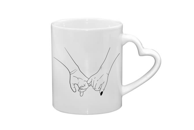 Mug coeur céramique | Main dans la main