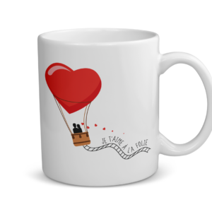 Mug céramique | Montgolfière amour