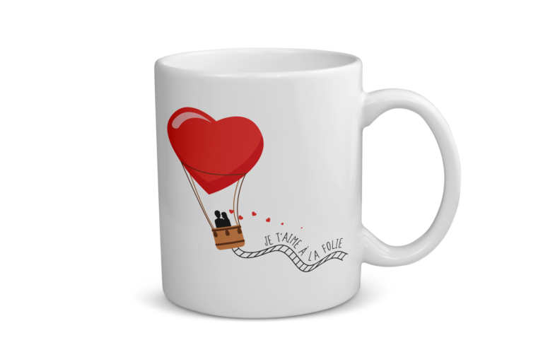 Mug céramique | Montgolfière amour