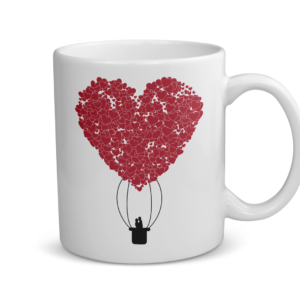 Mug céramique | Montgolfière coeurs
