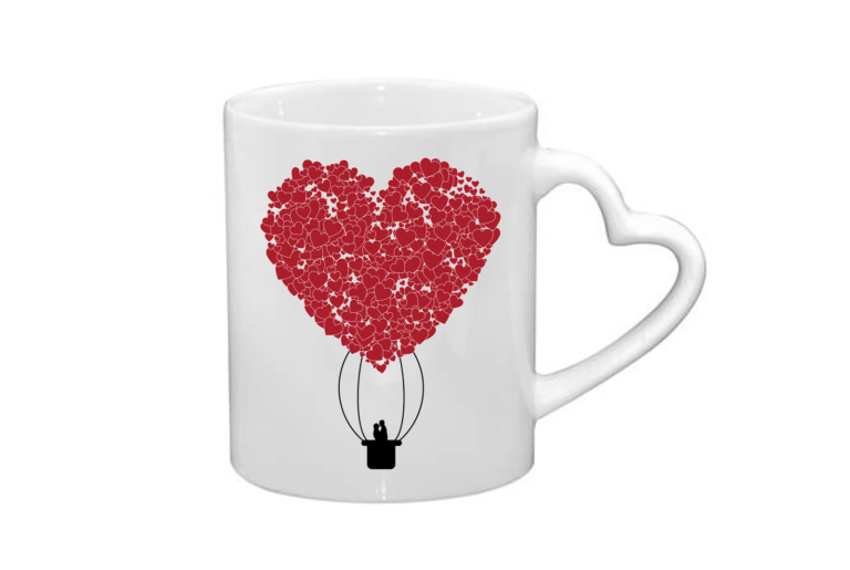 Mug coeur céramique | Montgolfière coeurs